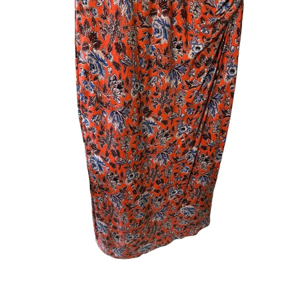 Boden Rita Ruched Firecracker Painterly Floral Jersey Dress US Sz 12 - Picture 7 of 8